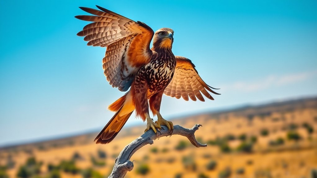 bird of prey soaring