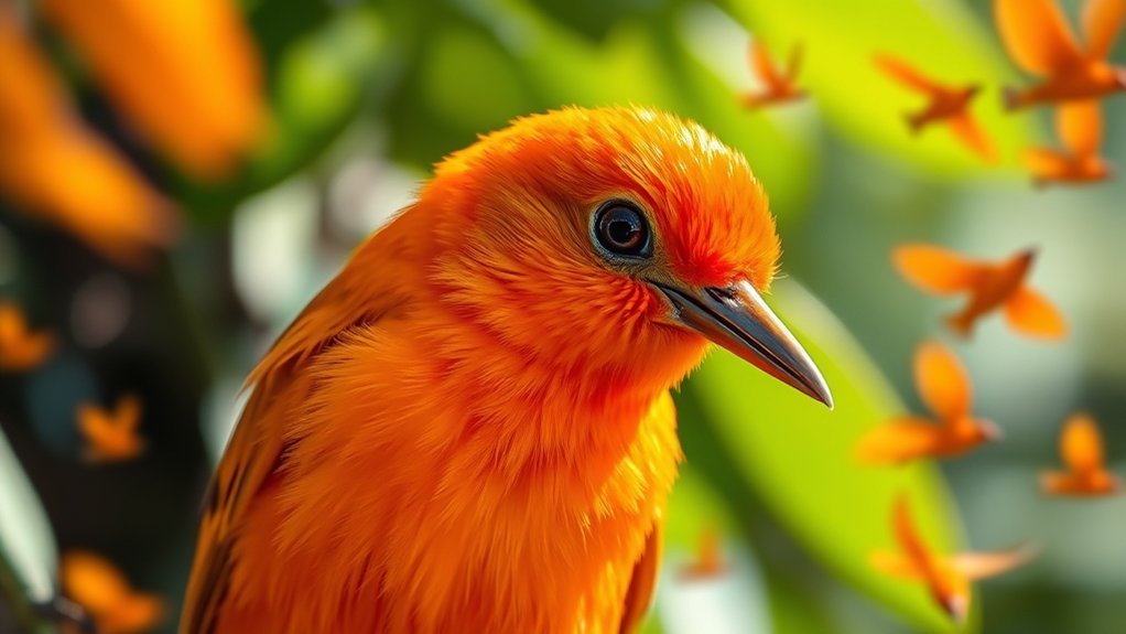 bright colorful lively plumage