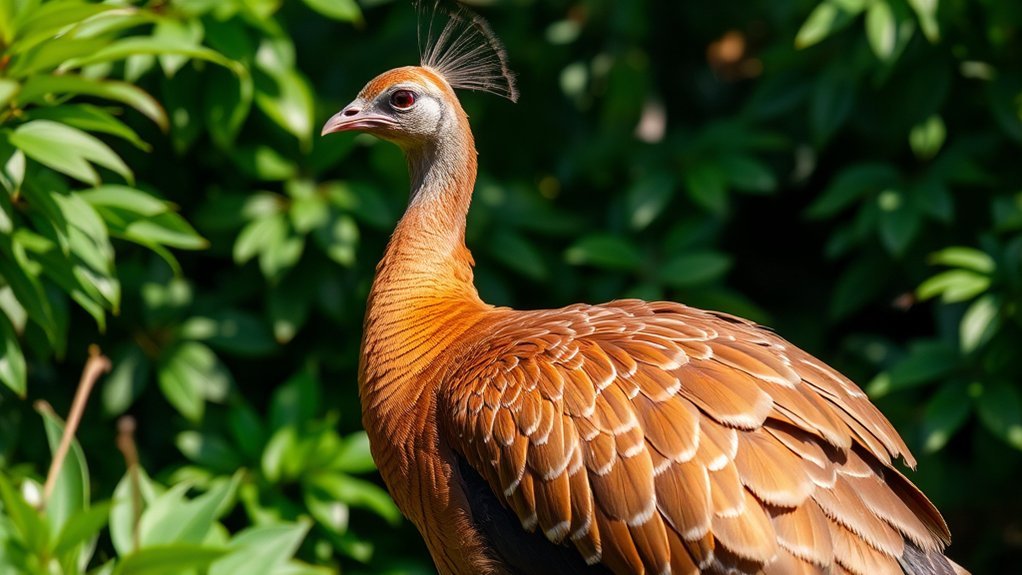 elegant plumage of peahen