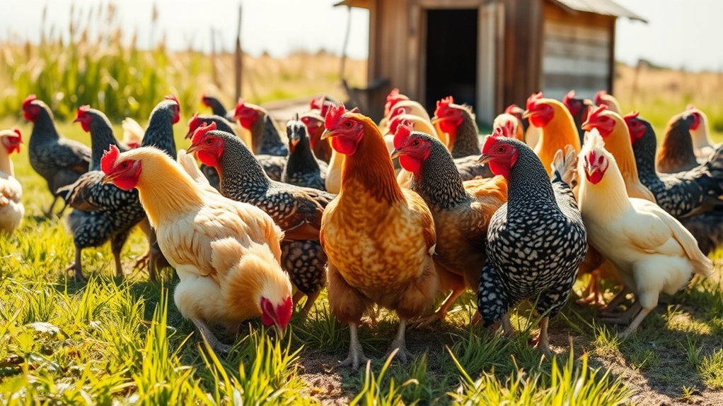 group of chickens together