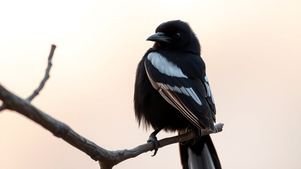 intelligent black and white bird