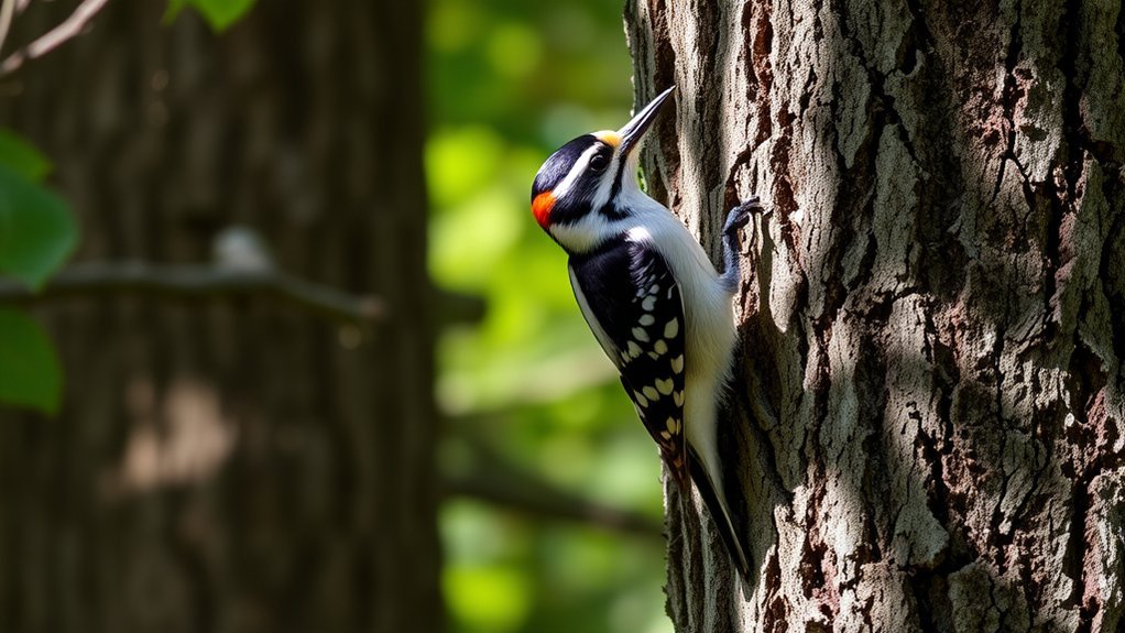 small black and white woodpecker