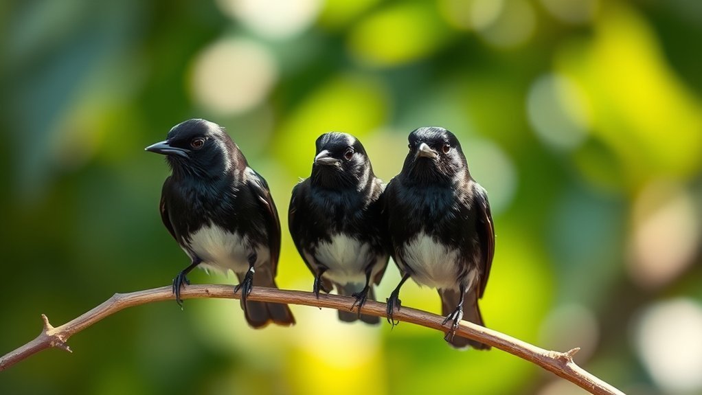 small black birds belly