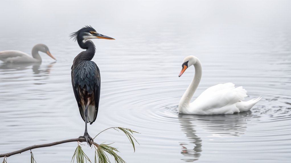 stunning black and white birds